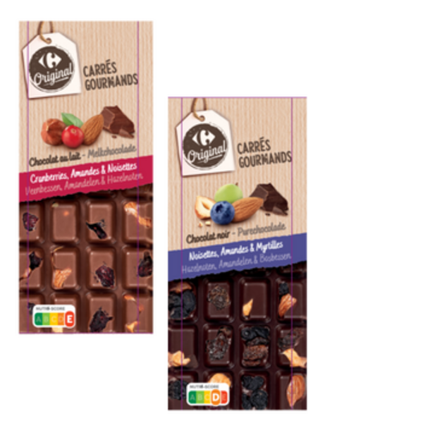 Tablettes de Chocolat Carrés Gourmands de CARREFOUR ORIGINAL