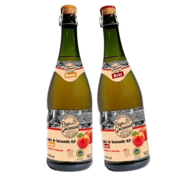 CIDRES DE NORMANDIE BRUT & DOUX IGP, PAYS GOURMAND de Aldi