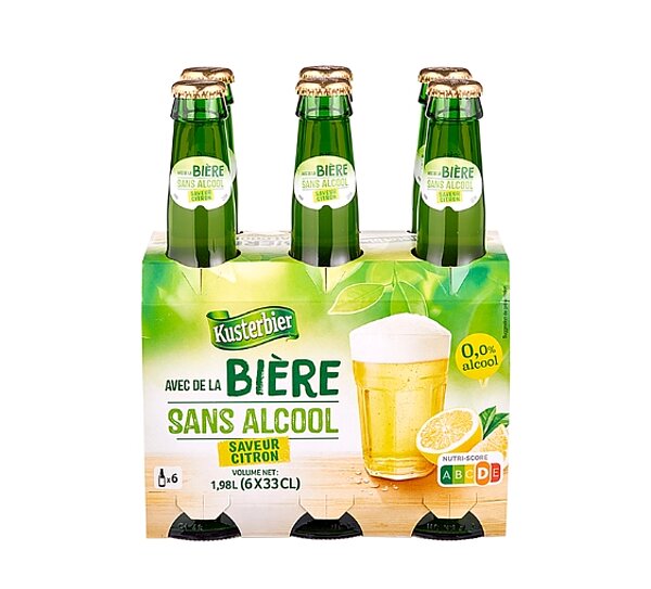 Boisson à base de bière sans alcool aromatisée au citron KUSTERBIER de ALDI