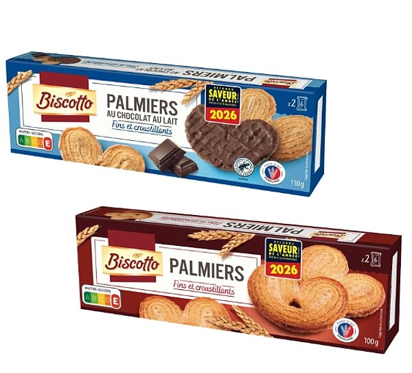 Biscuits palmiers feuilletés & feuilletés chocolat BISCOTTO de ALDI