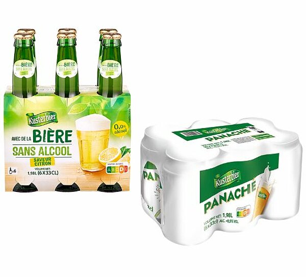 Panaché citron et boisson bière citron KUSTERBIER de ALDI