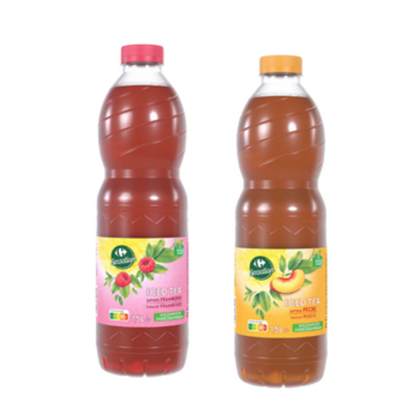 Boissons Ice Tea Saveur Pêche et Framboise 1,5L de CARREFOUR SENSATION