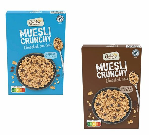Muesli croustillant noir/lait GOLDEN BRIDGE de ALDI