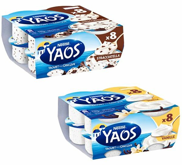 Yaourt à la Grecque Vanille & Yaourt à la Grecque Stracciatella NESTLÉ YAOS de YAOS