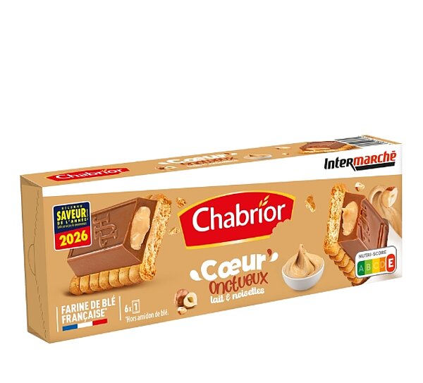 Biscuit Fourré Cœur Fondant Lait Et Noisettes de CHABRIOR