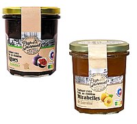 Confitures extra de mirabelles de Lorraine et confiture de figues extra de Provence PAYS GOURMAND
