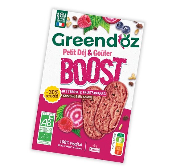 BISCUIT PETIT DEJ BOOST BETTERAVE FRUITS ROUGES de GREENDOZ