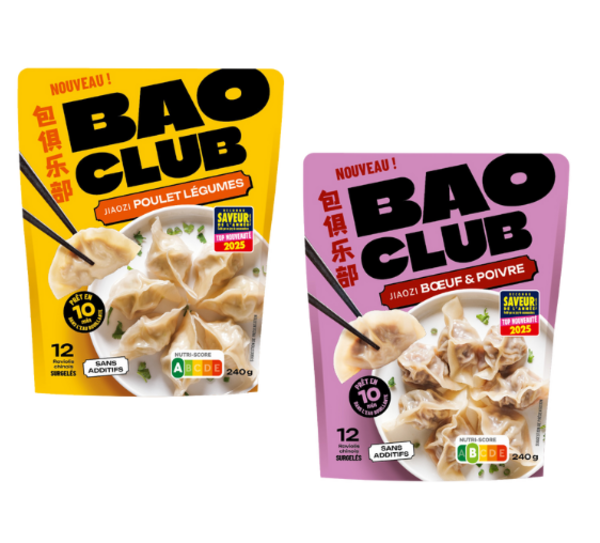 Raviolis chinois aux saveurs Poulet & Légumes et Bœuf & Poivre de BAO CLUB