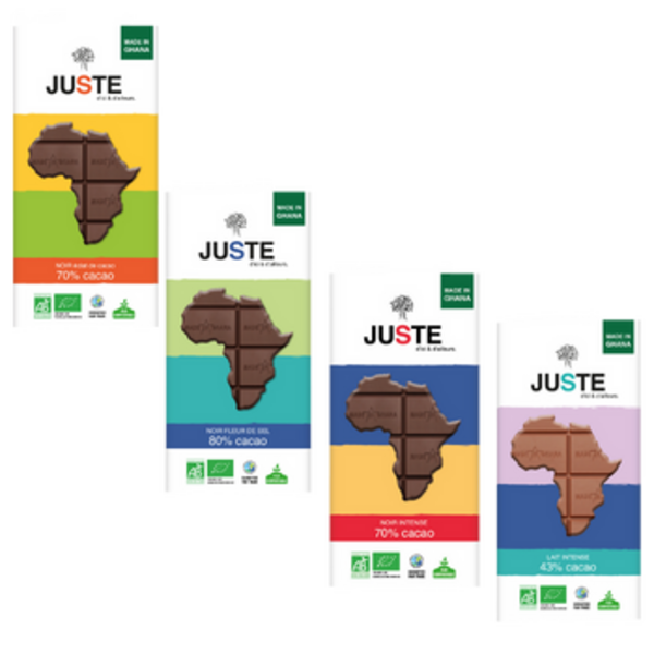 Chocolats Made in Ghana Bio & Équitable de JUSTE D'ICI ET D'AILLEURS