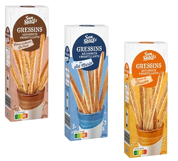 Gressins Sel, Sésame et 3 Graines de Aldi
